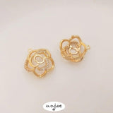 14K Zircon Rose Bead Pendant DIY Crystal Pearl Holder