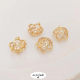 14K Zircon Rose Bead Pendant DIY Crystal Pearl Holder