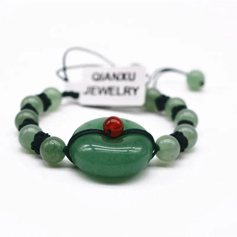 Natural Dongling Jade Bracelet Hand Carved Lucky Men Women's Jewelry