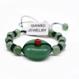 Natural Dongling Jade Bracelet Hand Carved Lucky Men Women's Jewelry
