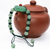 Natural Dongling Jade Bracelet Hand Carved Lucky Men Women's Jewelry