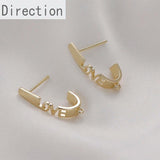 14k Color-Preserving Hollow LOVE U-Shaped Earrings DIY Jewelry Accessories