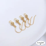 14K Plating Hollow Out Ball Spring Ear Hook DIY Earrings
