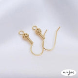 14K Plating Hollow Out Ball Spring Ear Hook DIY Earrings