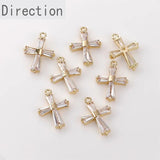 14k Angel Cross Zircon Pendant DIY Jewelry Accessories