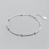 925 Silver Ball Beads Snake Chain Bracelet for Women