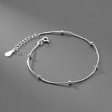 925 Silver Ball Beads Snake Chain Bracelet for Women