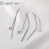 14k Snake Bone Chain Zircon Tassel Pendant Earrings DIY Accessories