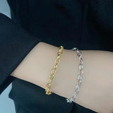 S925 Sterling Silver Punk Thick Chain Metal Sense Tide Bracelet