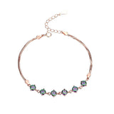 Sterling Silver 7-Color Zirconia Bracelet - Rose Gold