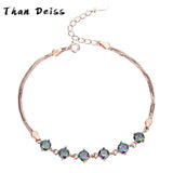 Sterling Silver 7-Color Zirconia Bracelet - Rose Gold
