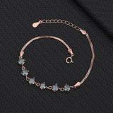 Sterling Silver 7-Color Zirconia Bracelet - Rose Gold