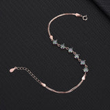 Sterling Silver 7-Color Zirconia Bracelet - Rose Gold