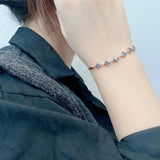 Sterling Silver 7-Color Zirconia Bracelet - Rose Gold