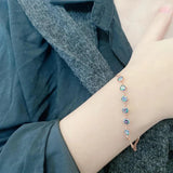 Sterling Silver 7-Color Zirconia Bracelet - Rose Gold