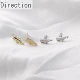 14k Copper-plated Special-shaped Earrings With Silver Needles