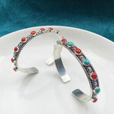 Nepal Ornament Silver Pine Bracelet Retro Ethnic Style
