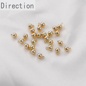 14k Gold-plated Round Bead Earrings Pendant DIY Earrings