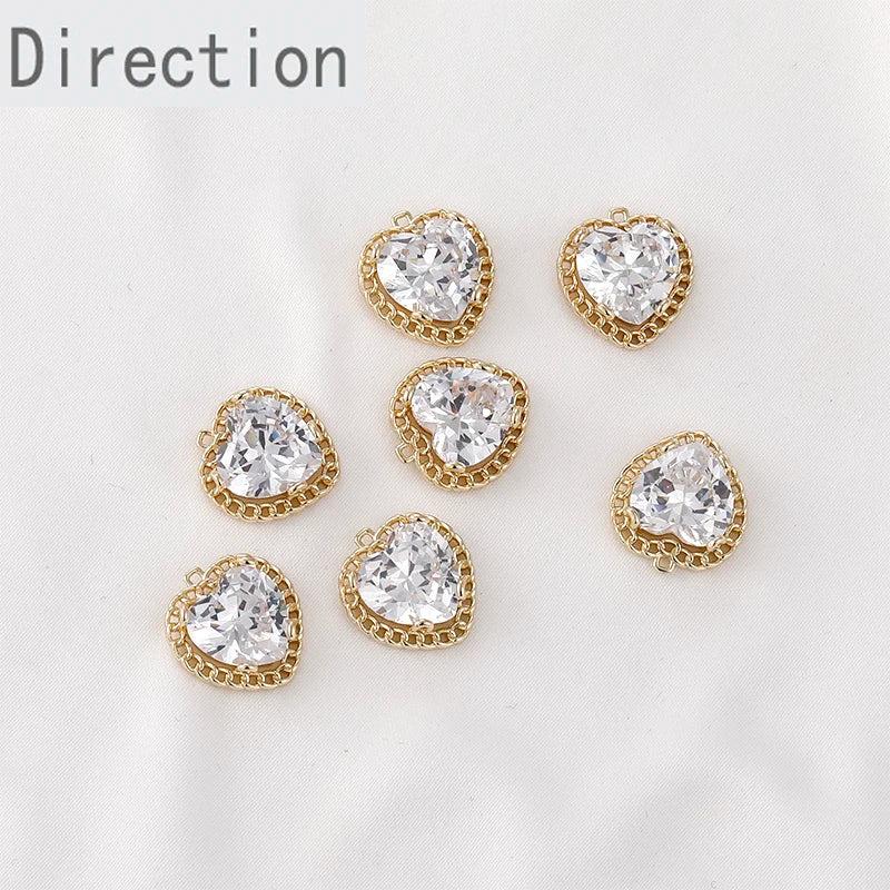 14k Zircon Water Drop Chain Pendant for DIY Earrings Necklace Bracelet
