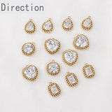 14k Zircon Water Drop Chain Pendant for DIY Earrings Necklace Bracelet