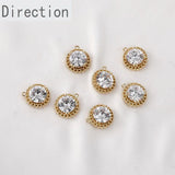 14k Zircon Water Drop Chain Pendant for DIY Earrings Necklace Bracelet