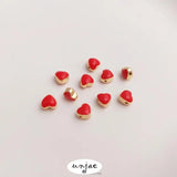 Red Peach Heart Bead Love Bracelet Diy Jewelry