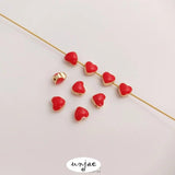 Red Peach Heart Bead Love Bracelet Diy Jewelry
