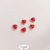 Red Peach Heart Bead Love Bracelet Diy Jewelry