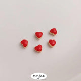 Red Peach Heart Bead Love Bracelet Diy Jewelry
