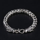 Vintage Silver Dragon Head Bracelet for Men