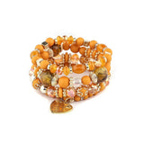 Bohemian Multi-layer Bracelet Crystal Peach Heart Beaded Hand Jewelry