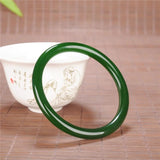 Green Jade Bracelets Woman Luck Amulet Bangles