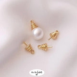 14K Pearl Support Sheep Eye Nail Bead Cap DIY Pendant Accessories