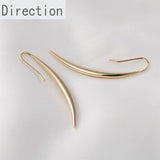 Advanced Sense Wolf Tooth Water Drop Crescent Earrings