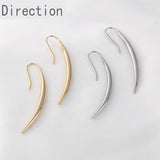 Advanced Sense Wolf Tooth Water Drop Crescent Earrings