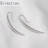 Advanced Sense Wolf Tooth Water Drop Crescent Earrings