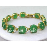 Green Stone Bead 18KGP Bracelet - 2 Colors Available