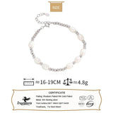 TrustDavis 925 Sterling Silver Pearl Bracelet for Women