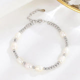 TrustDavis 925 Sterling Silver Pearl Bracelet for Women