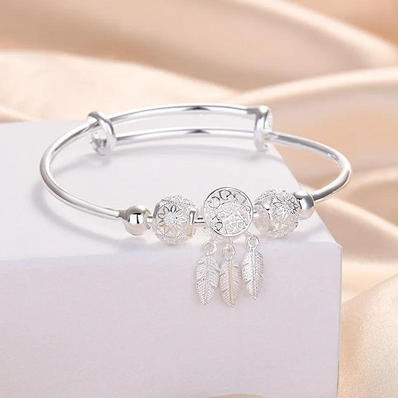 Cherry Blossom Love Bracelet 925 Silver Japanese Jewelry Gift