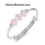 Cherry Blossom Love Bracelet 925 Silver Japanese Jewelry Gift