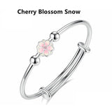 Cherry Blossom Love Bracelet 925 Silver Japanese Jewelry Gift