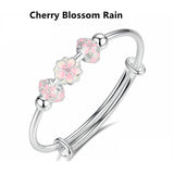 Cherry Blossom Love Bracelet 925 Silver Japanese Jewelry Gift
