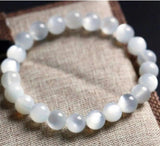 Natural Moonstone Light Gemstone Round Beads Bracelet 7mm