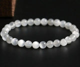Natural Moonstone Light Gemstone Round Beads Bracelet 7mm