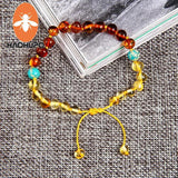 Amber Adjustable Bracelet 7 Chakra Stones Fine Jewelry