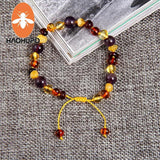Amber Adjustable Bracelet 7 Chakra Stones Fine Jewelry