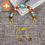 Amber Adjustable Bracelet 7 Chakra Stones Fine Jewelry