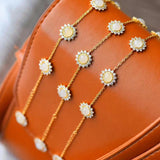 Sun Flower Bracelet Natural Chalcedony Daisy Women's Jewelry