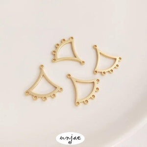 14K Geometric Diamond Tassel Earrings DIY Accessories